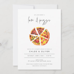 Liefde en Pizza Koppels Bruisfeest Uitnodiging Ver
