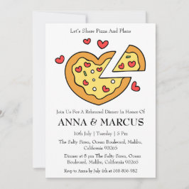 Liefde en Pizza Leuke repetitie Uitnodigingen voor