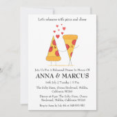 Liefde en Pizza Leuke repetitie Uitnodigingen voor (Voorkant)