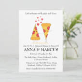 Liefde en Pizza Leuke repetitie Uitnodigingen voor (Staand voorkant)