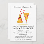 Liefde en Pizza Leuke repetitie Uitnodigingen voor (Voorkant / Achterkant)