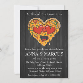Liefde en Pizza Leuke repetitie Uitnodigingen voor