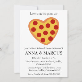 Liefde en Pizza Leuke repetitie Uitnodigingen voor