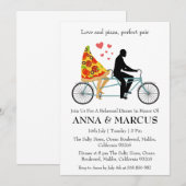 Liefde en Pizza Leuke repetitie Uitnodigingen voor (Voorkant / Achterkant)