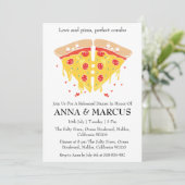 Liefde en Pizza Leuke repetitie Uitnodigingen voor (Staand voorkant)