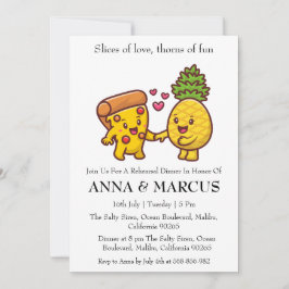 Liefde en Pizza Leuke repetitie Uitnodigingen voor