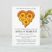 Liefde en Pizza Leuke repetitie Uitnodigingen voor (Staand voorkant)