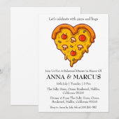 Liefde en Pizza Leuke repetitie Uitnodigingen voor (Voorkant / Achterkant)