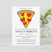 Liefde en Pizza Leuke repetitie Uitnodigingen voor (Staand voorkant)