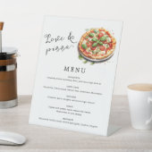 Liefde en Pizza Menu Reclamebord Met Voetstuk (Insitu)
