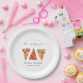 Liefde en Pizza Proefhuwelijksdiner Papieren Bordje (Feest)