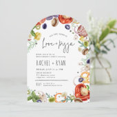 Liefde en Pizza Trendy Gebogen Verloving Feestje Kaart (Staand voorkant)