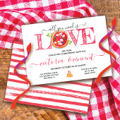 Liefde en Pizza Verloving Italiaans Diner Kaart