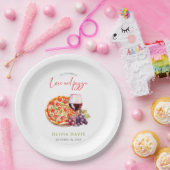 Liefde en Pizza Vrijgezellenfeest Papieren Bordje (Feest)