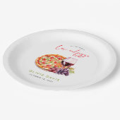 Liefde en Pizza Vrijgezellenfeest Papieren Bordje (Gekanteld)