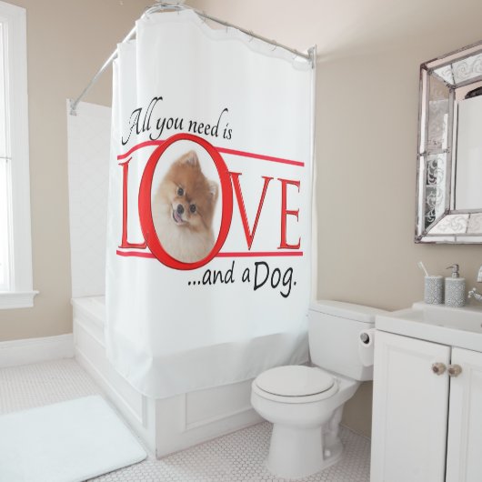 Liefde en Pommeren Douchegordijn (In situ)