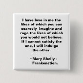 Liefde en ras vierkante button 5,1 cm (Voorkant)