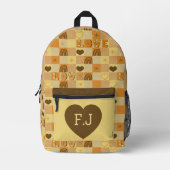 Liefde en regenbogen geel bedrukte rugzak (Voorkant)