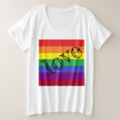 Liefde en regenbogen grote maat t-shirt (Design voorkant)