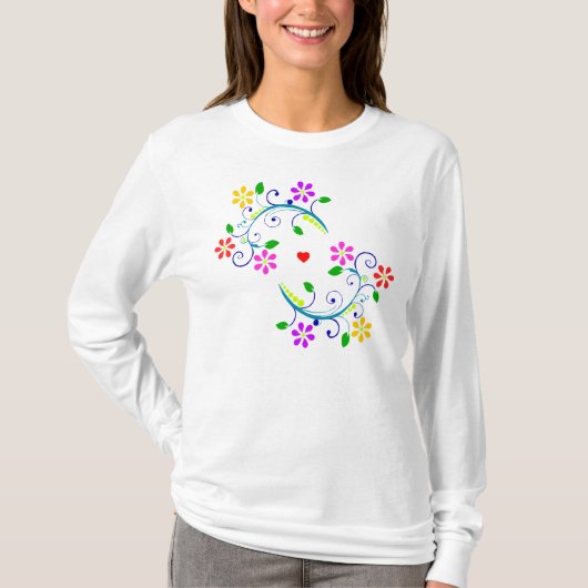 Liefde en regenboogkleurige bloemen White Top (Voorkant)