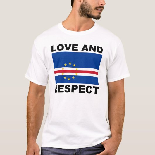 Liefde en respect Cabo Verde Flag T-shirt (Voorkant)