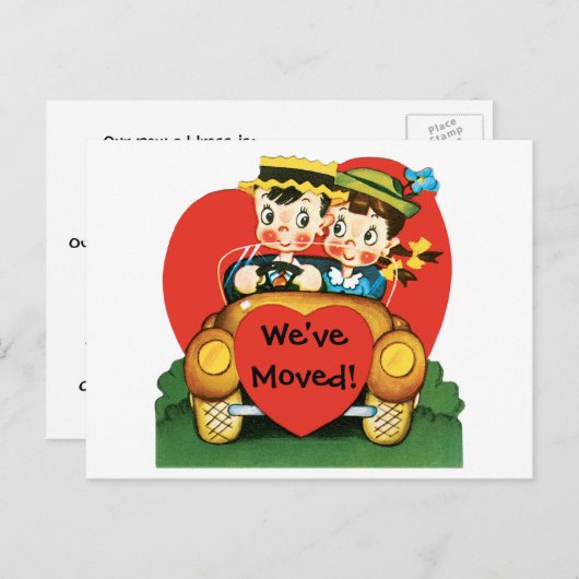  liefde en Romance, adreswijziging Aankondigingskaart (Voorkant / Achterkant)