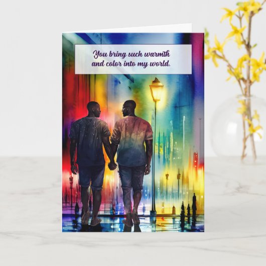 Liefde en Romance Afro-Amerikaanse Gay Mannen Rain Kaart (Gele Bloem)