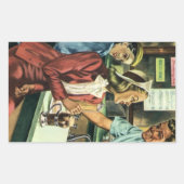  liefde en Romance, dame bij de Soda Shop Rechthoekige Sticker (Voorkant)