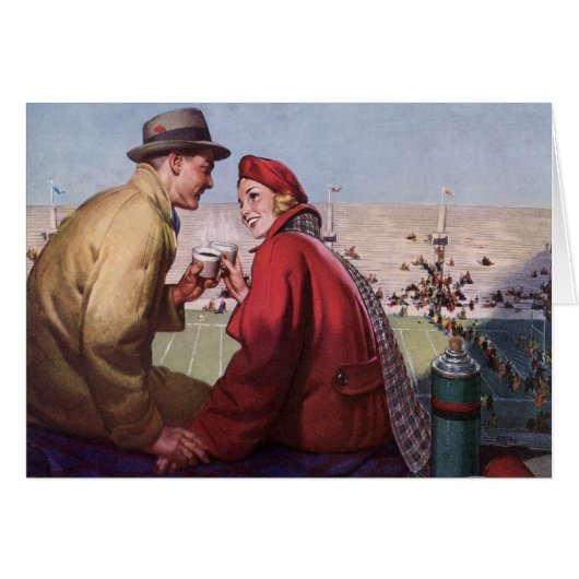 liefde en Romance, een paar bij Football Game (Voorkant Horizontaal)