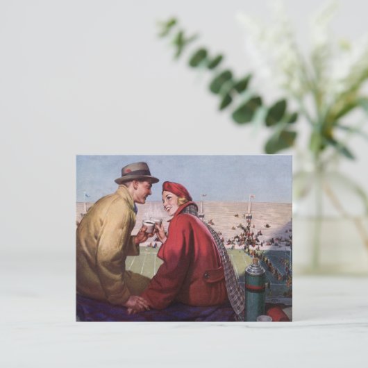  liefde en Romance, een paar bij Football Game (Staand voorkant)