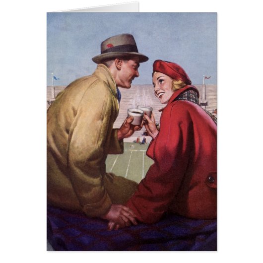 liefde en Romance, een paar bij Football Game (Voorkant)
