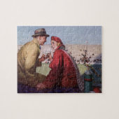  liefde en Romance, een paar bij Football Game Legpuzzel (Horizontaal)