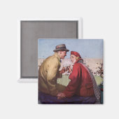  liefde en Romance, een paar bij Football Game Magneet (Voorkant / Achterkant)