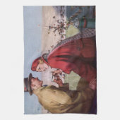  liefde en Romance, een paar bij Football Game Theedoek (Verticaal)