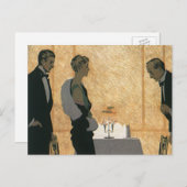  liefde en Romance, elegant avondeten Briefkaart (Voorkant / Achterkant)