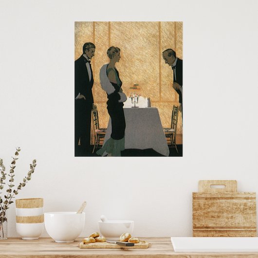  liefde en Romance, elegant avondeten Poster (Keuken)