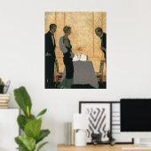  liefde en Romance, elegant avondeten Poster (Thuiskantoor)