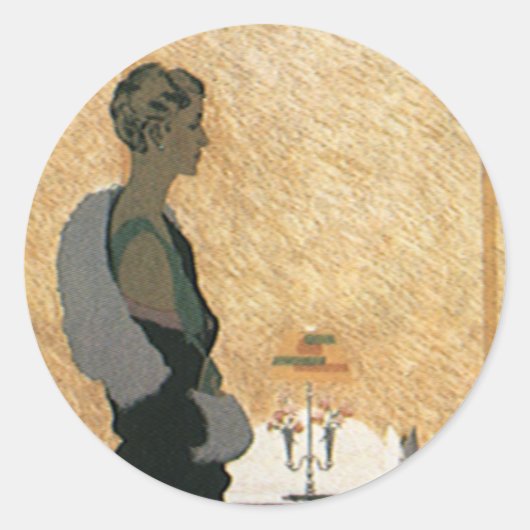  liefde en Romance, elegant avondeten Ronde Sticker (Voorkant)