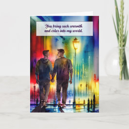 Liefde en Romance Gay Mannen Hand in Hand Regenboo Kaart