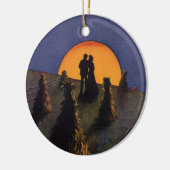  liefde en Romance, Harvest Moon Kiss Keramisch Ornament (Links)