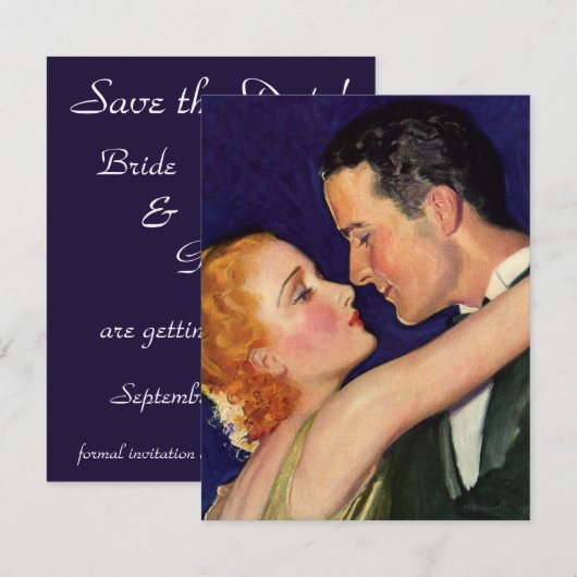 liefde en Romance, Hollywood Save the Date Kaart (Voorkant / Achterkant)