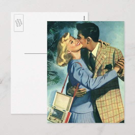 liefde en Romance, kerstdans Feestdagenkaart (Voorkant / Achterkant)