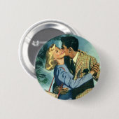 liefde en Romance, kerstdans Ronde Button 5,7 Cm (Voorkant /achterkant)