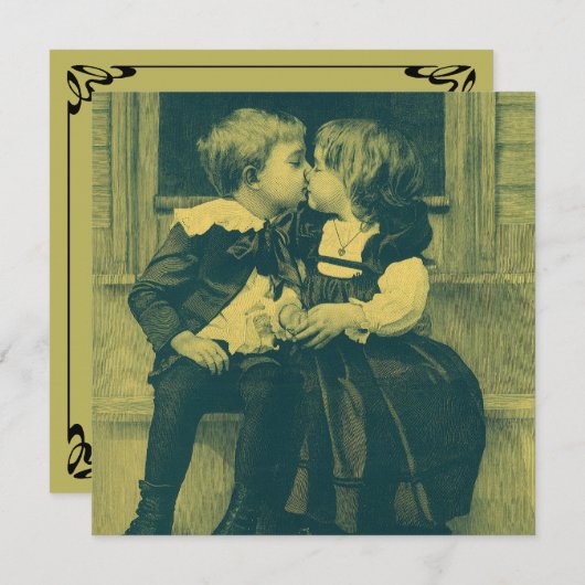  liefde en Romance, Kinderkus Uitnodiging (Voorkant / Achterkant)