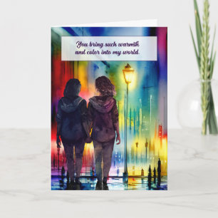 Liefde en Romance Lesbisch Paar Gay Rainbow Kaart