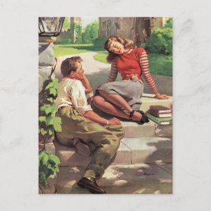 liefde en Romance, middelbare school Sweethearts Briefkaart