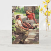  liefde en Romance, middelbare school Sweethearts Kaart (Gele Bloem)