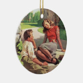  liefde en Romance, middelbare school Sweethearts Keramisch Ornament (Rechts)