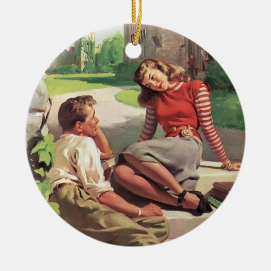  liefde en Romance, middelbare school Sweethearts Keramisch Ornament (Voorkant)