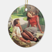  liefde en Romance, middelbare school Sweethearts Keramisch Ornament (Links)